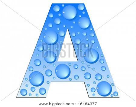 Letter A watter texture vector illustration