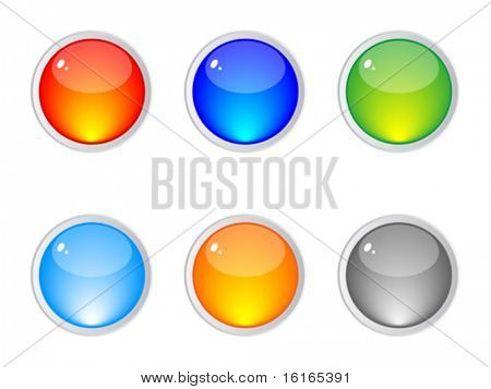 brillante web botones diferentes colores vector illustration
