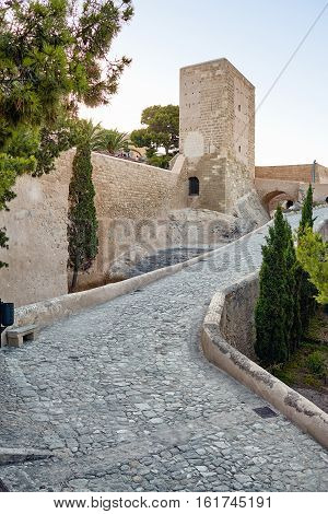 Courtyard of the Castle Santa Barbara, Alicante