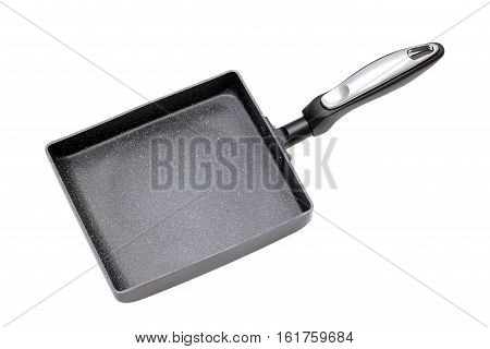square frying pan isolated on white background