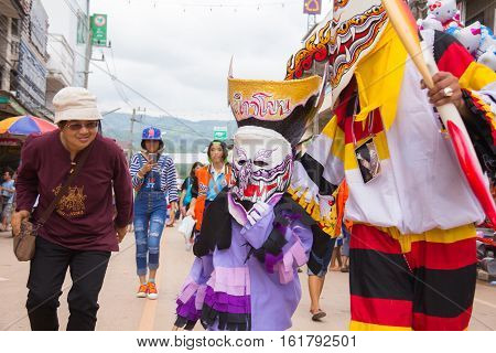 Thailand June 27: Phitakhon festival Phitakhon masks and dance to show festival on june 27 2015 in loei province of thailand