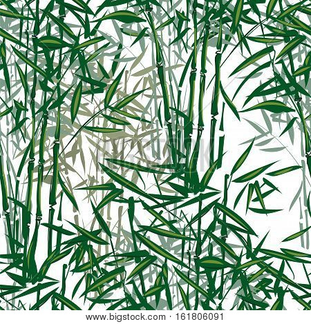 tropical bamboo vector seamless pattern on a white background