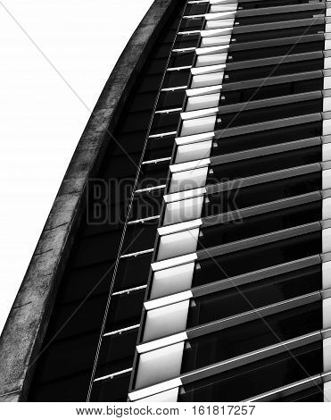 Urban  construction, architecture details and fragment in black and white, architecture abstract in B&W, urban creatives, architectural details, exterior fragment