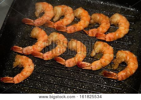 Fried King Prawns. Delicious  seafood with spice