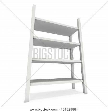 Product display rack. 3D render isolated on white. Platform or Stand Illustration. Template for Object Presentation.