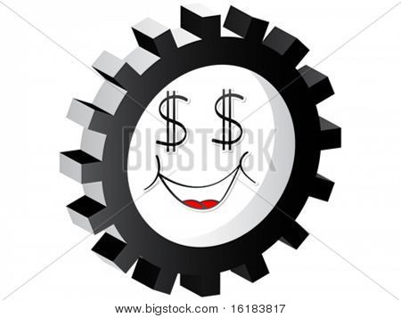 Dólar de cara de desenho animado