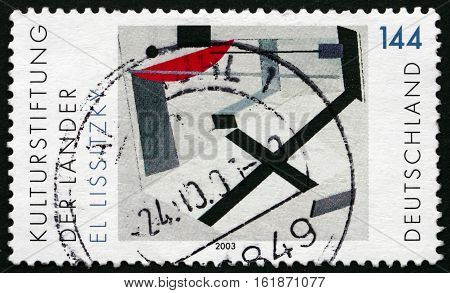 GERMANY - CIRCA 2003: a stamp printed in Germany shows Proun 30t Painting by El Lissitzky circa 2003