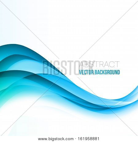 Vector Abstract blue curved lines background. Template brochure design