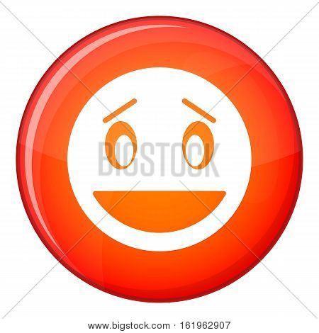 Confused emoticon in red circle isolated on white background vector illustration