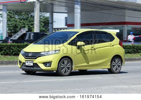 CHIANG MAI THAILAND - OCTOBER 31 2016: Private car Honda Jazz. On road no.1001 8 km from Chiangmai city.