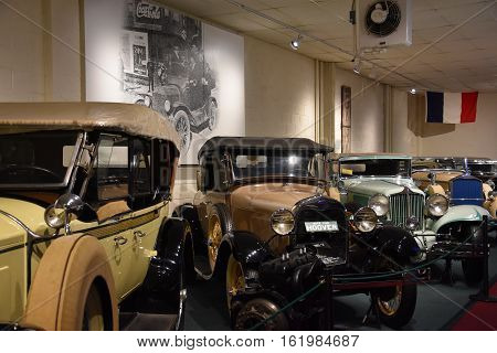LURAY, VA - OCT 1: The Car and Carriage Caravan Museum in Luray, Virginia, on Oct 1, 2016. It is a unique collection of authentically restored cars, carriages, coaches and costumes from 1725 to 1941.