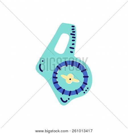 Vector Illustration Of Orienteering Compass. Orientation, Navigation Isolated Object.