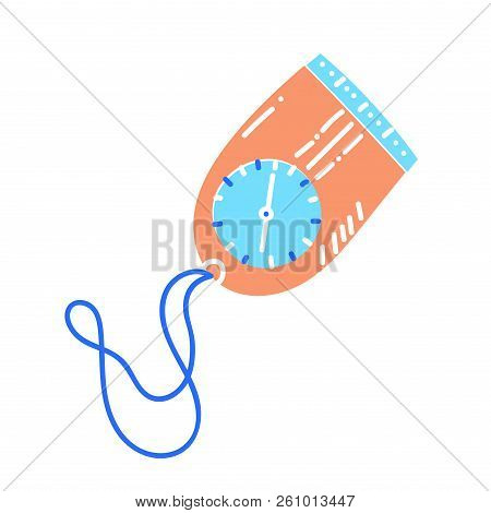 Vector Illustration Of Orienteering Compass. Orientation, Navigation Isolated Object.