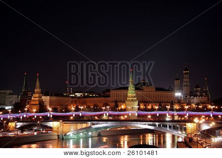 Rusland. Moskva om natten. Kreml