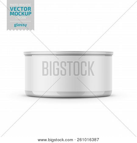 Tuna Can With Label On White Background.