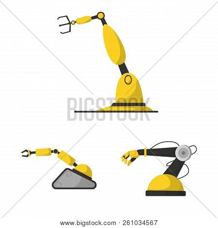 Vector Illustration Of Robot And Factory Sign. Collection Of Robot And Space Stock Vector Illustrati