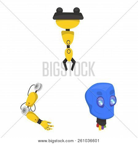 Vector Illustration Of Robot And Factory Logo. Collection Of Robot And Space Stock Vector Illustrati