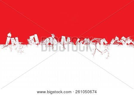 Illustration Idea For Earthquake And Tsunami Devastating Indonesia.