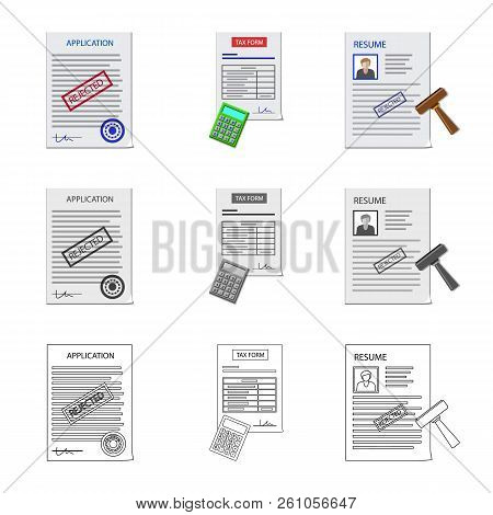 Vector Design Of Form And Document Logo. Set Of Form And Mark Stock Vector Illustration.