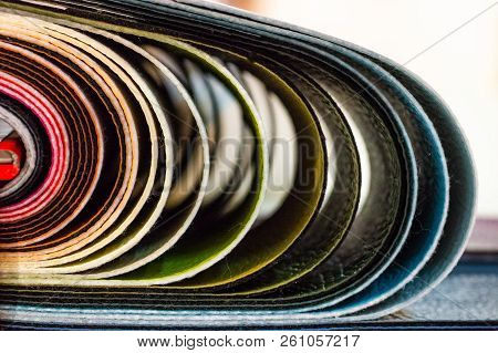 Catalog Of Multicolored Imitation Leather From Matting Fabric Texture Background, Leatherette Fabric