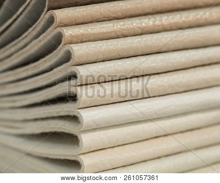 Catalog Of Multicolored Imitation Leather From Matting Fabric Texture Background, Leatherette Fabric