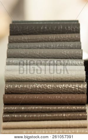 Catalog Of Multicolored Imitation Leather From Matting Fabric Texture Background, Leatherette Fabric
