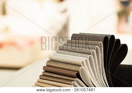 Catalog Of Multicolored Imitation Leather From Matting Fabric Texture Background, Leatherette Fabric