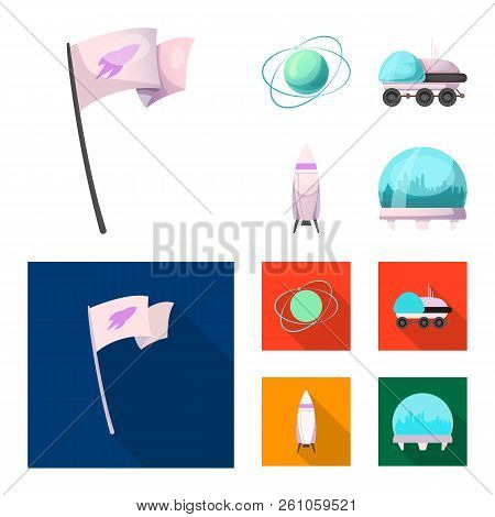 Isolated Object Of Mars And Space Icon. Set Of Mars And Planet Vector Icon For Stock.