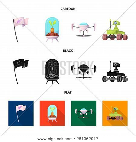 Isolated Object Of Mars And Space Icon. Set Of Mars And Planet Stock Vector Illustration.