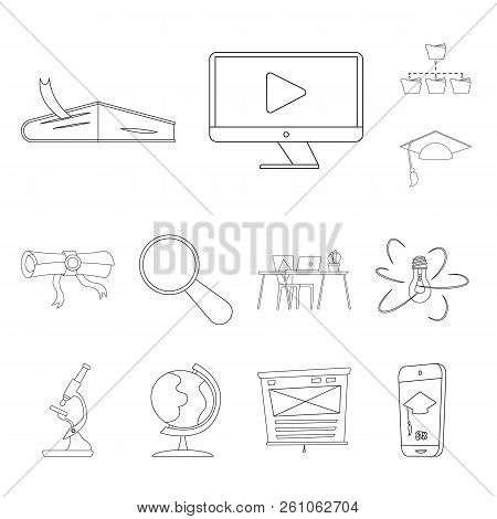 Vector Design Of Education And Learning Logo. Collection Of Education And School Stock Vector Illust