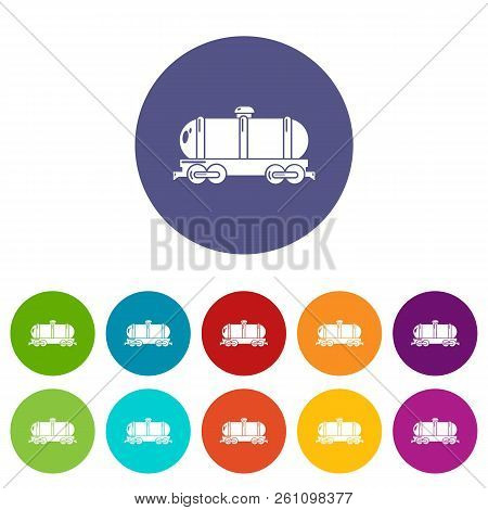Tank Car Icons Color Set Vector For Any Web Design On White Background