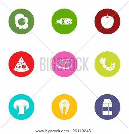 Pizza Pate Icons Set. Flat Set Of 9 Pizza Pate Vector Icons For Web Isolated On White Background
