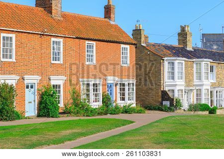 Holiday Brick Cottages In Southwold, A Popular Seaside Town In The Uk