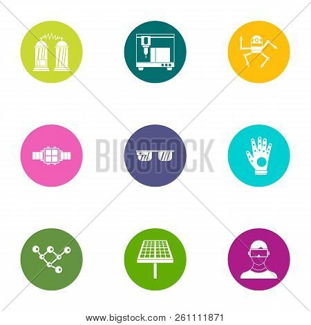 Robotics Technology Icons Set. Flat Set Of 9 Robotics Technology Vector Icons For Web Isolated On Wh