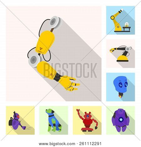 Vector Design Of Robot And Factory Logo. Collection Of Robot And Space Stock Vector Illustration.