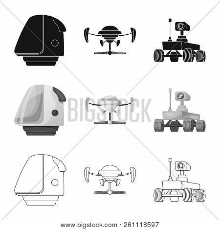 Vector Design Of Mars And Space Icon. Set Of Mars And Planet Vector Icon For Stock.