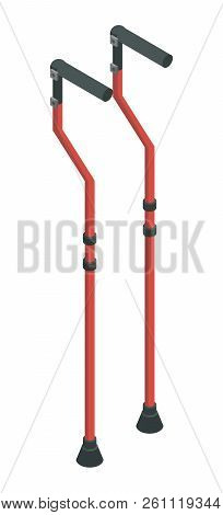 Walking Sticks Icon. Isometric Of Walking Sticks Vector Icon For Web Design Isolated On White Backgr