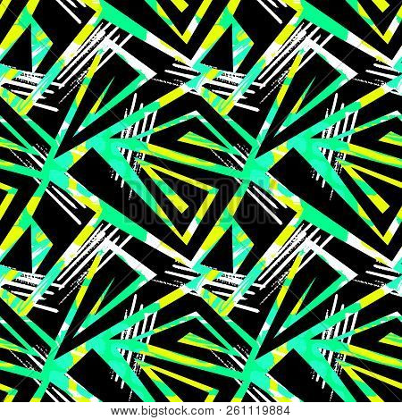 Grunge Urban Seamless Geometric Pattern,design In Graffity Urban Style.