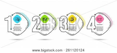 Infographic Template 4 Options Or Steps. Set Of Certificate, Feedback And Cashback Icons. Column Dia