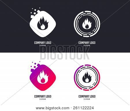 Logotype Concept. Fire Flame Sign Icon. Fire Symbol. Stop Fire. Escape From Fire. Logo Design. Color