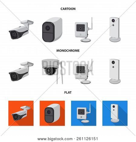 Vector Illustration Of Cctv And Camera Icon. Set Of Cctv And System Vector Icon For Stock.