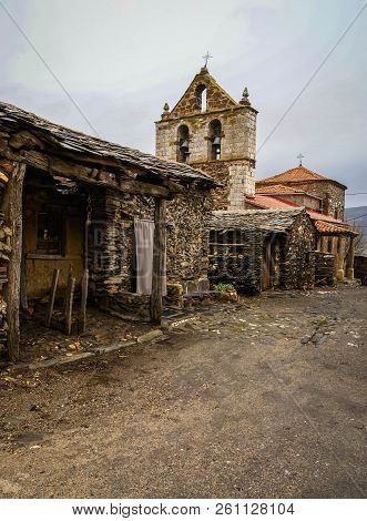 Urban Autumn Landscape In One Of Black Cities Of Spain  El Muyo