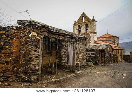 Urban Autumn Landscape In One Of Black Cities Of Spain  El Muyo