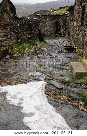 Urban Autumn Landscape In One Of Black Cities Of Spain  El Muyo