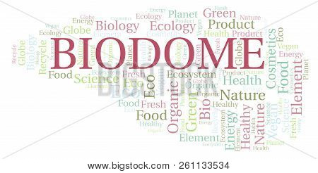 Biodome Word Cloud. Wordcloud Made With Text Only.