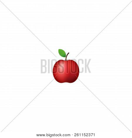 Vector Ilustration. Red Apple On White Background