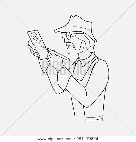 Archaeologist Icon Line Element.  Illustration Of Archaeologist Icon Line Isolated On Clean Backgrou