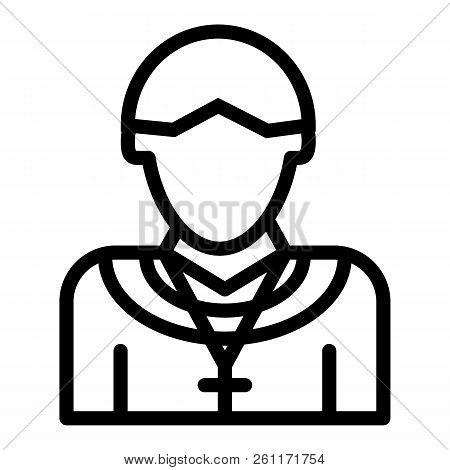 Priest Line Icon. Christian Vector Illustration Isolated On White. Chaplain Outline Style Design, De