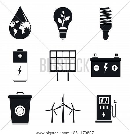 Energy Saving Day Icon Set. Simple Set Of Energy Saving Day Vector Icons For Web Design On White Bac