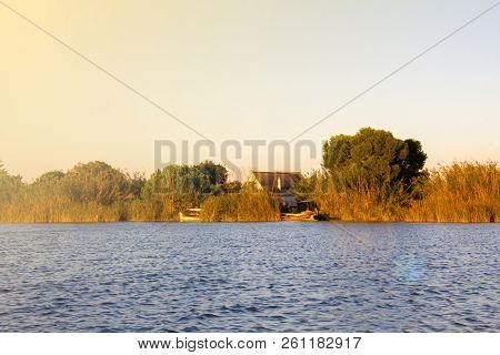 Sailing At Sunset In The Lagoon 